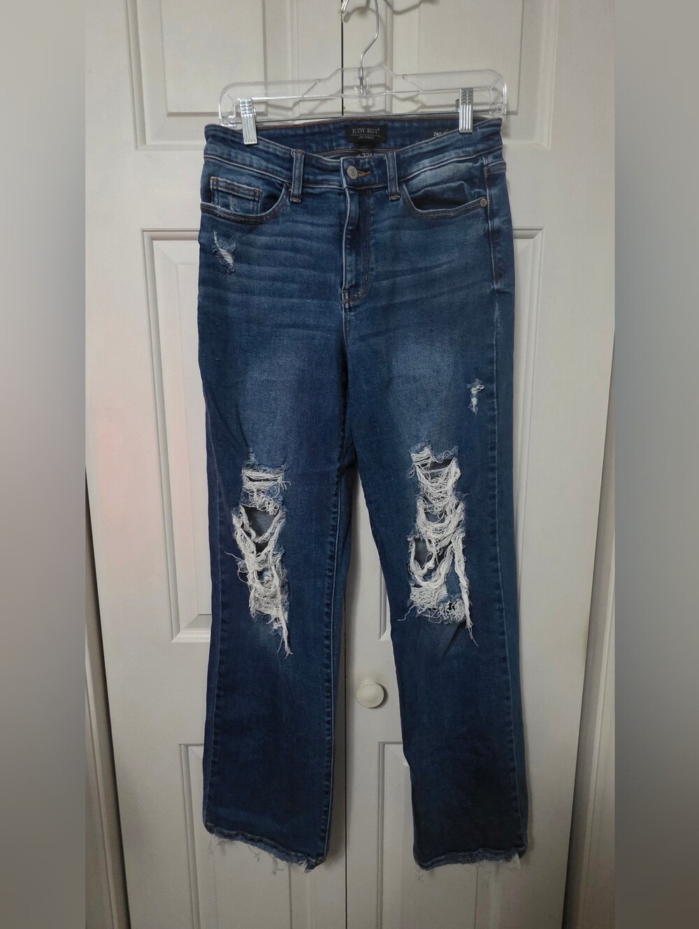 Judy Blue medium-wash Womens distressed dad jeans Size 7/28